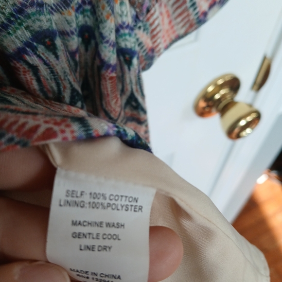 Amanda Uprichard Diego Peasant Balloon Sleeve Mini Dress with Multicolor Trim L - Picture 6 of 7